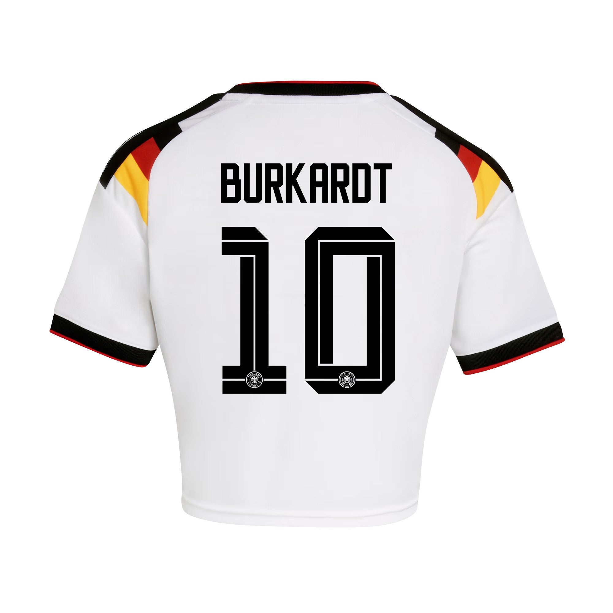 Jonathan Burkardt 10 Germany 2026 Home Women's Cropped Jersey - White