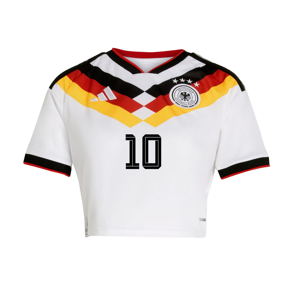 Jonathan Burkardt 10 Germany 2026 Home Women's Cropped Jersey - White
