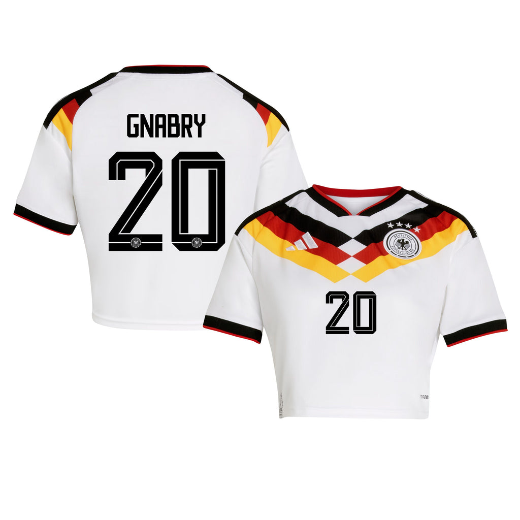 Serge Gnabry 20 Germany 2026 Home Women's Cropped Jersey - White