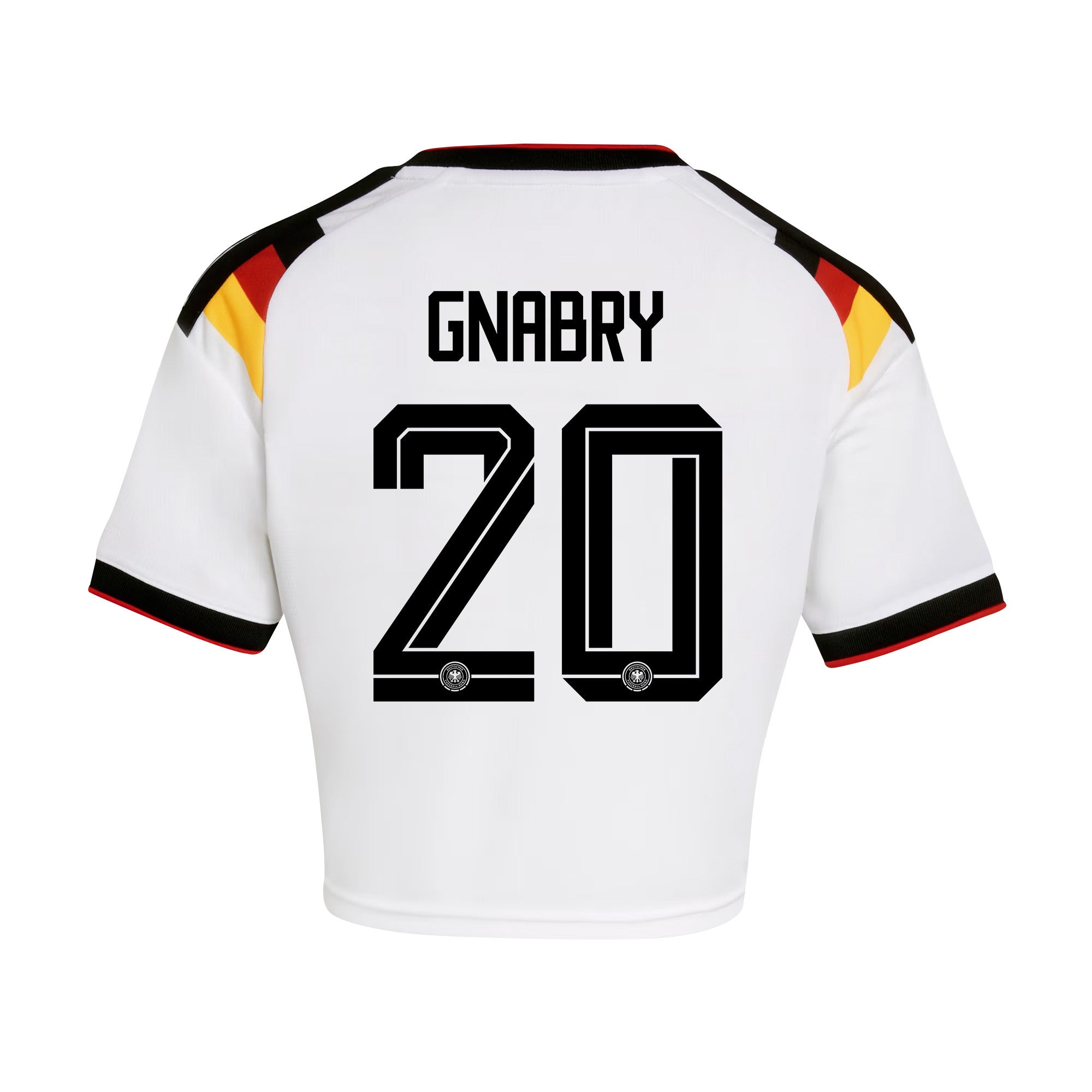 Serge Gnabry 20 Germany 2026 Home Women's Cropped Jersey - White