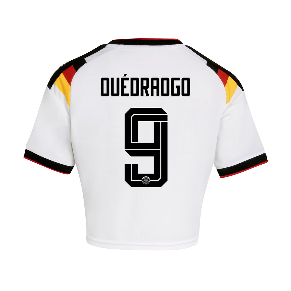 Assan Ouédraogo 9 Germany 2026 Home Women's Cropped Jersey - White