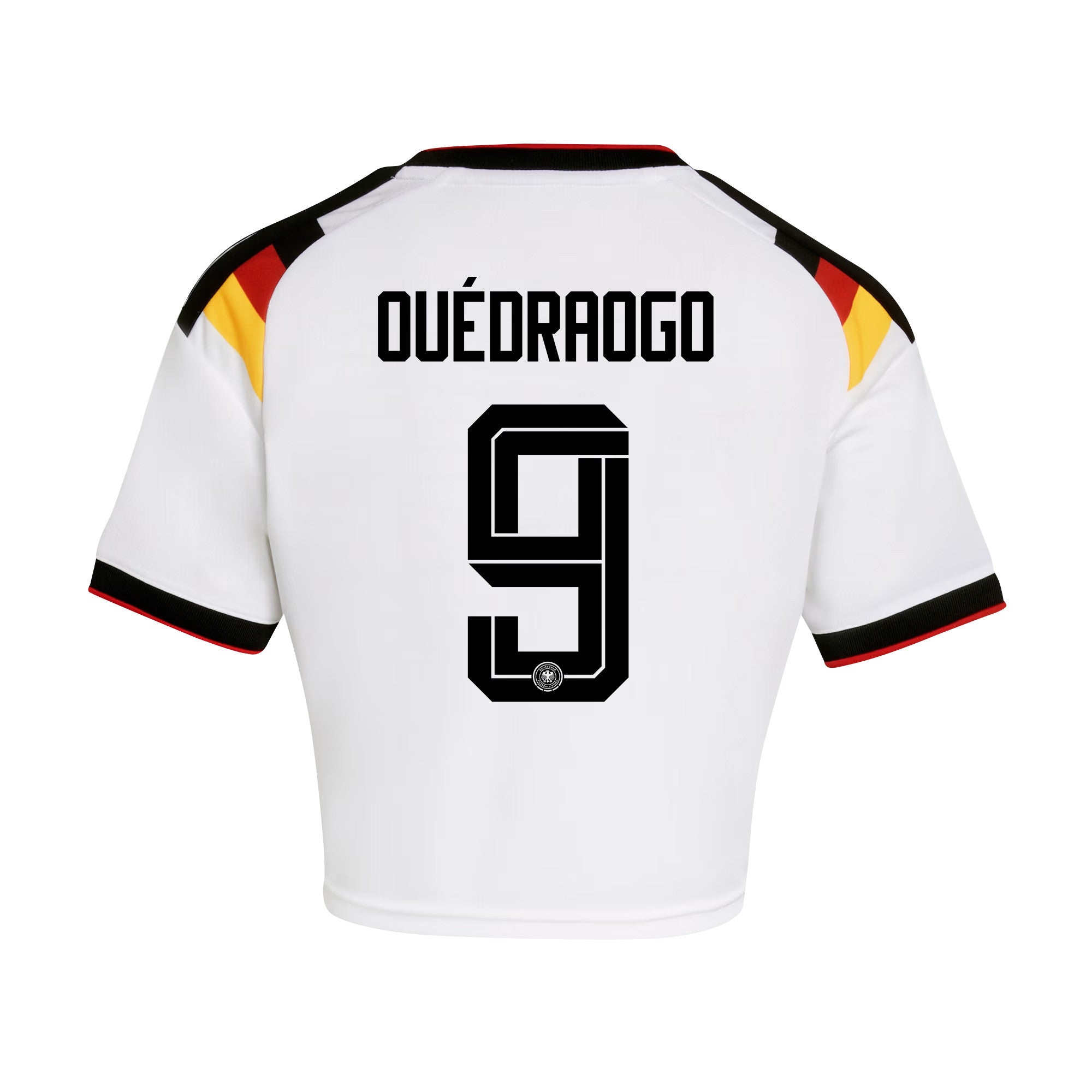 Assan Ouédraogo 9 Germany 2026 Home Women's Cropped Jersey - White