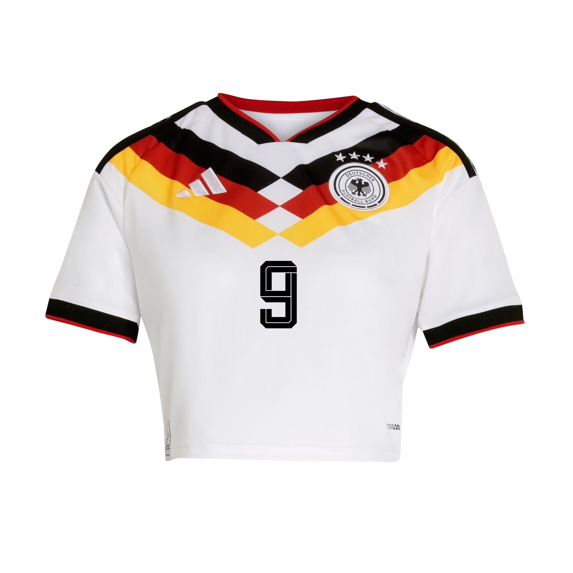 Assan Ouédraogo 9 Germany 2026 Home Women's Cropped Jersey - White