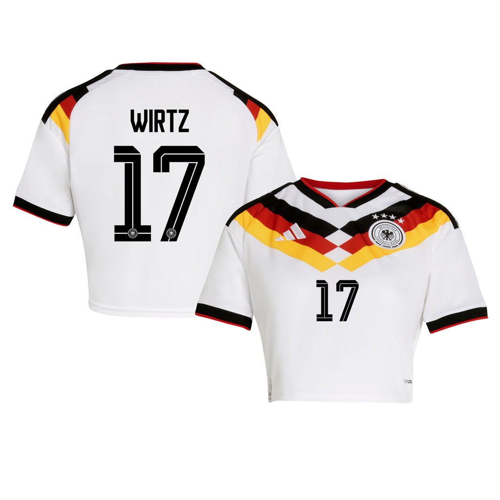 Florian Wirtz 17 Germany 2026 Home Women's Cropped Jersey - White