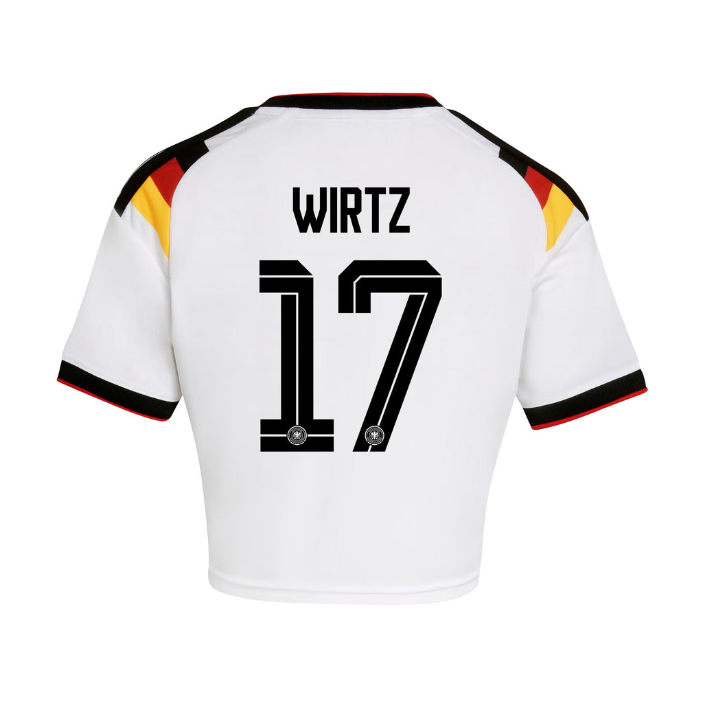 Florian Wirtz 17 Germany 2026 Home Women's Cropped Jersey - White