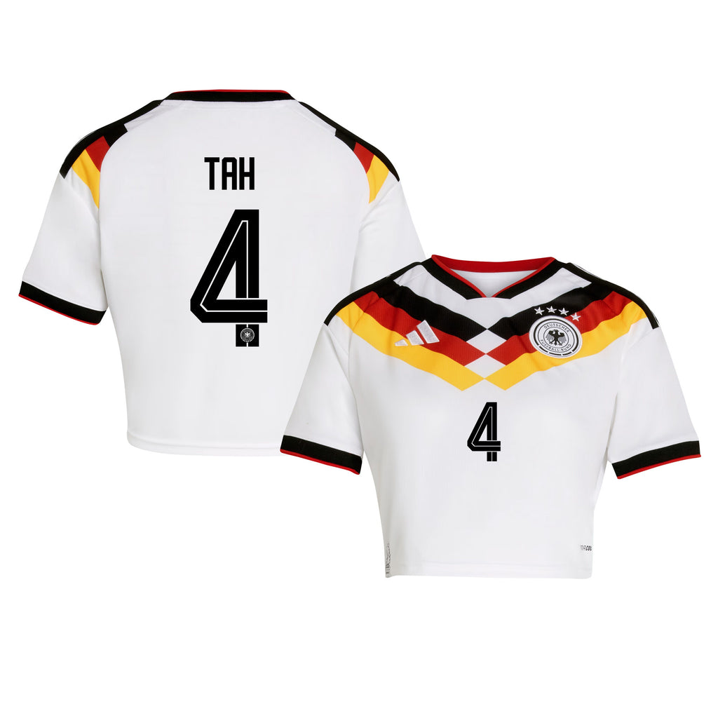 Jonathan Tah 4 Germany 2026 Home Women's Cropped Jersey - White