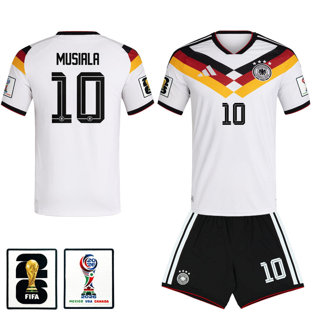 Jamal Musiala 10 Germany 2026 Home Men Jersey & Shorts Set – White