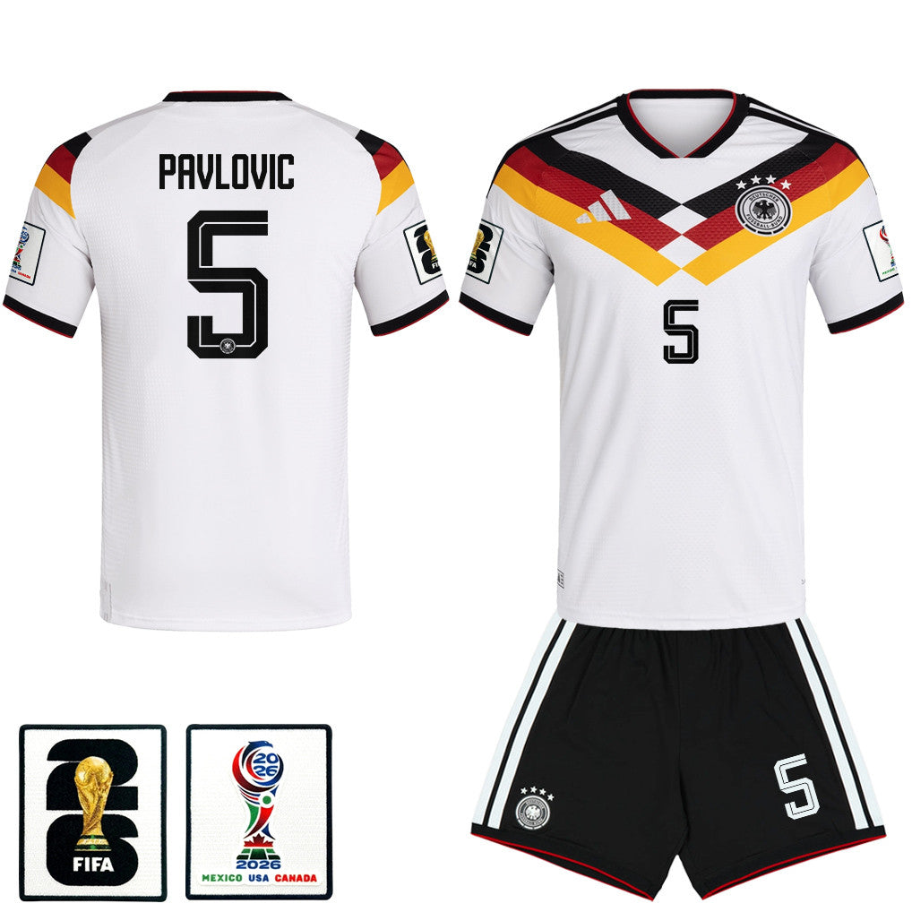 Aleksandar Pavlović 5 Germany 2026 Home Men Jersey & Shorts Set – White