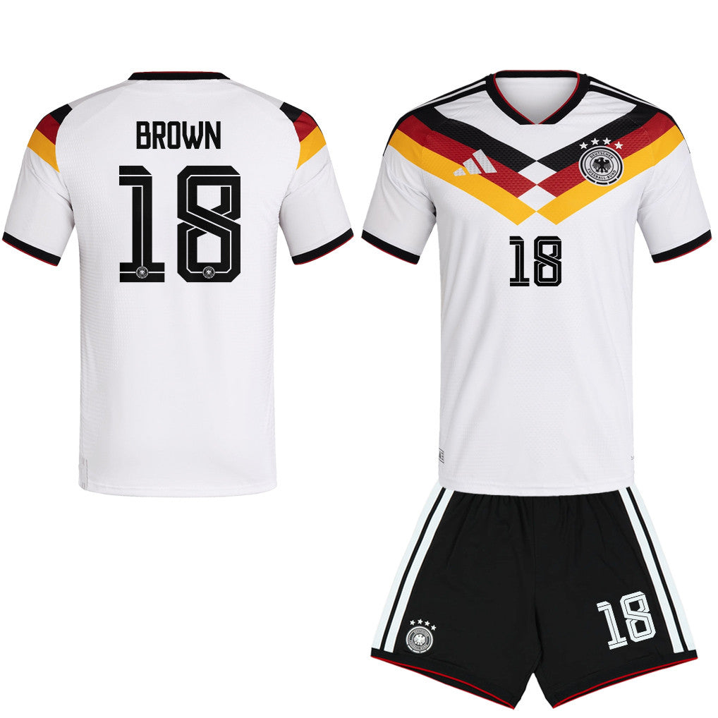 Nathaniel Brown 18 Germany 2026 Home Men Jersey & Shorts Set – White