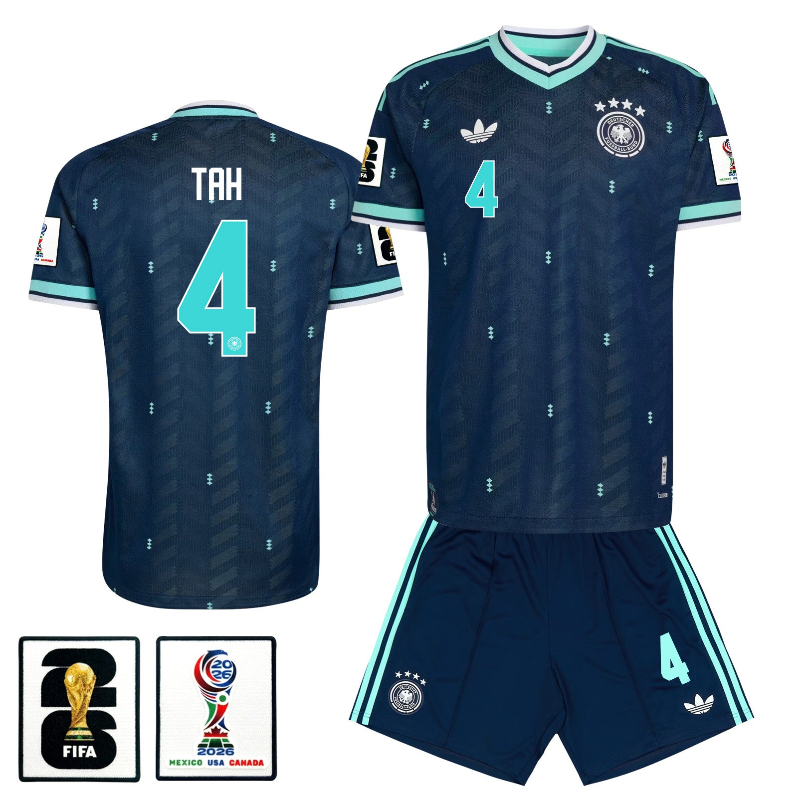 Jonathan Tah 4 Germany 2026 Away Men Jersey & Shorts Set – Navy