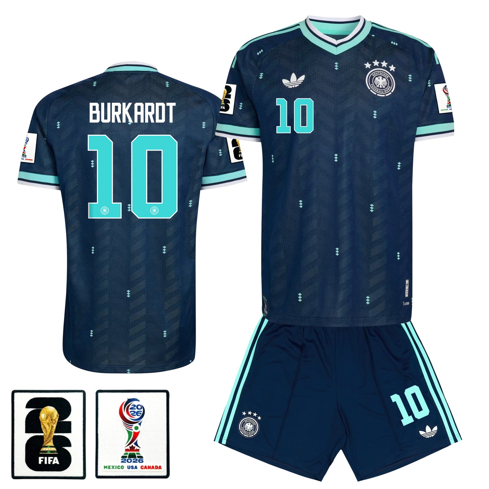 Jonathan Burkardt 10 Germany 2026 Away Men Jersey & Shorts Set – Navy