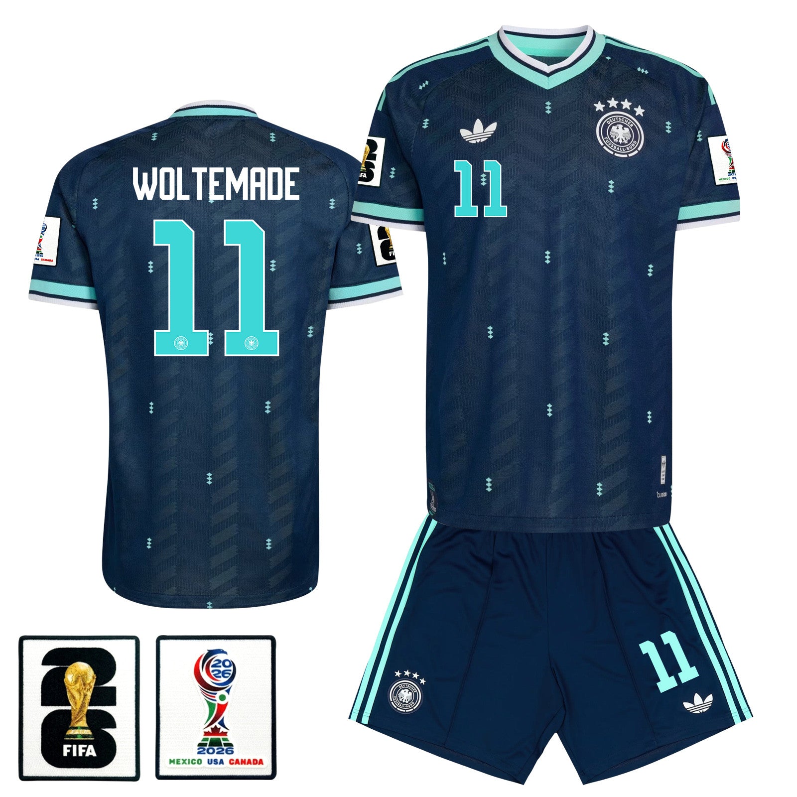Nick Woltemade 11 Germany 2026 Away Men Jersey & Shorts Set – Navy