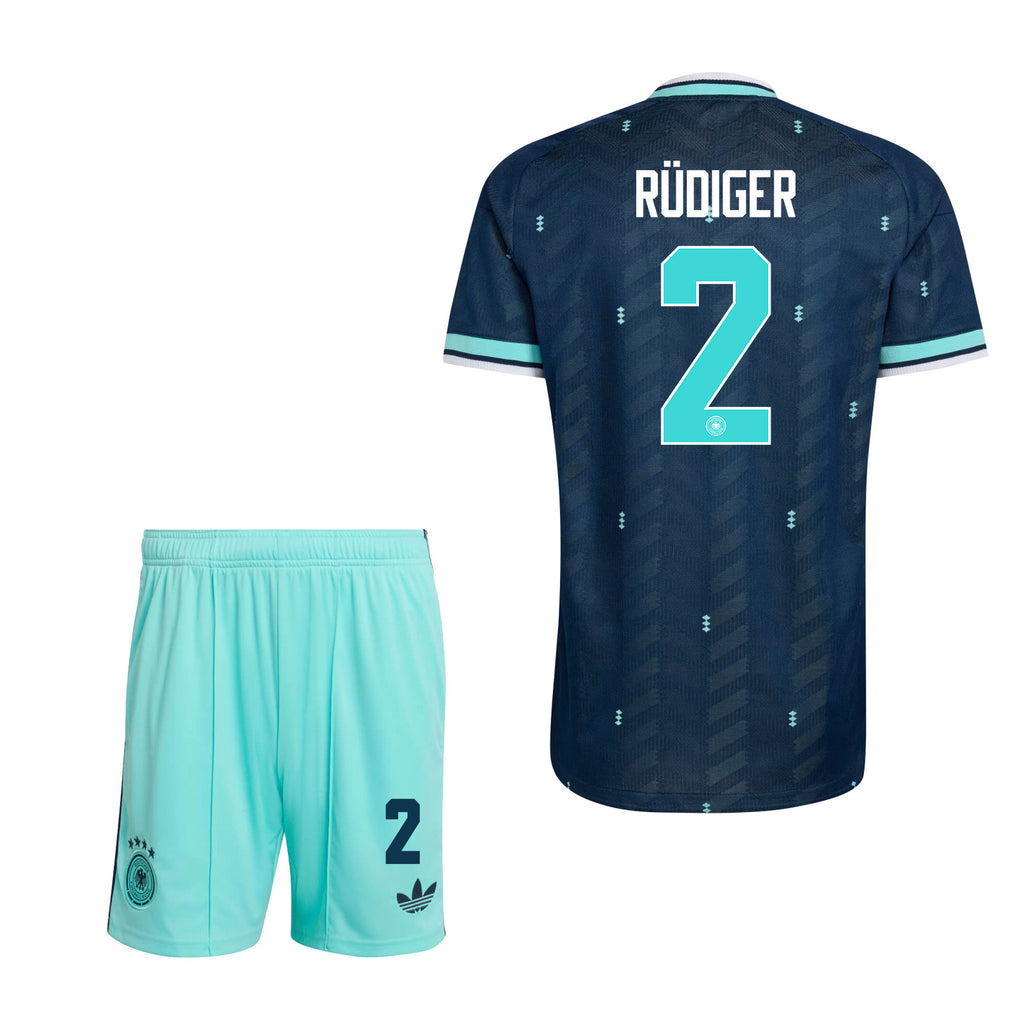Antonio Rüdiger 2 Germany 2026 Away Men Jersey & Shorts Set – Navy & Aqua