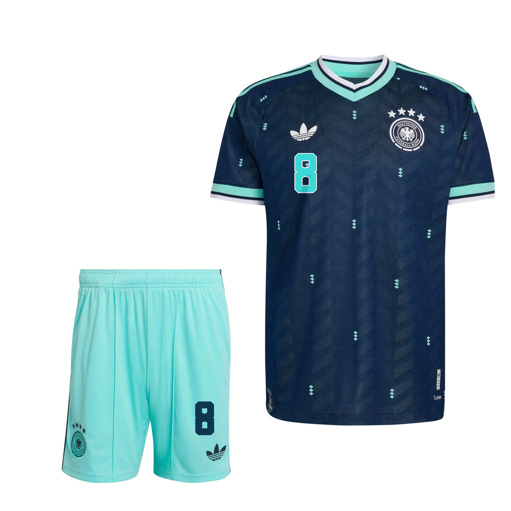 Leon Goretzka 8 Germany 2026 Away Men Jersey & Shorts Set – Navy & Aqua