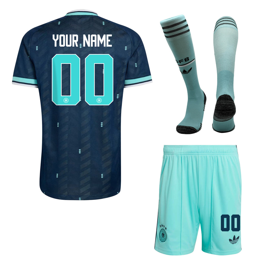 Germany 2026 Away Men Kit Set – Personalized – Navy & Aqua