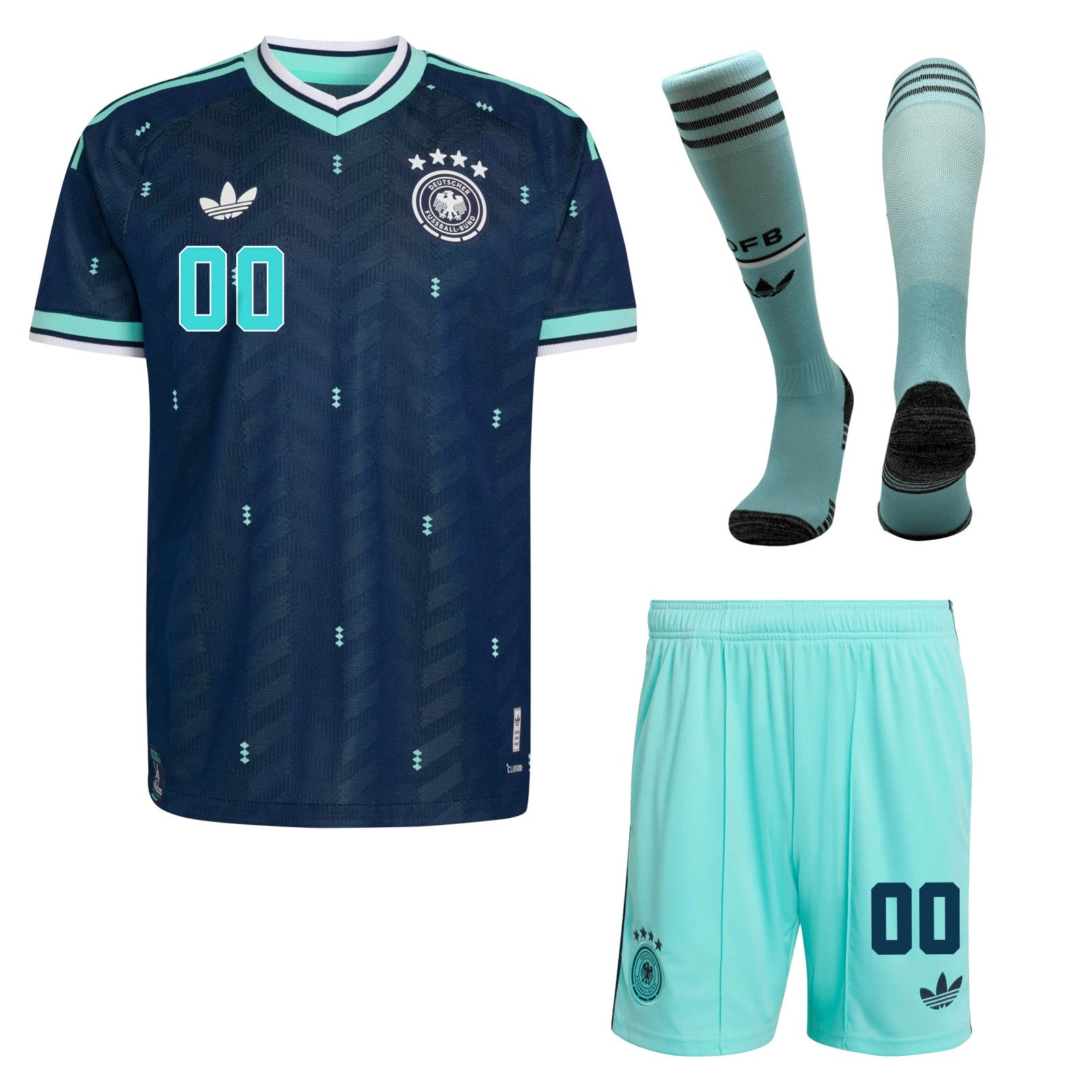 Germany 2026 Away Men Kit Set – Personalized – Navy & Aqua