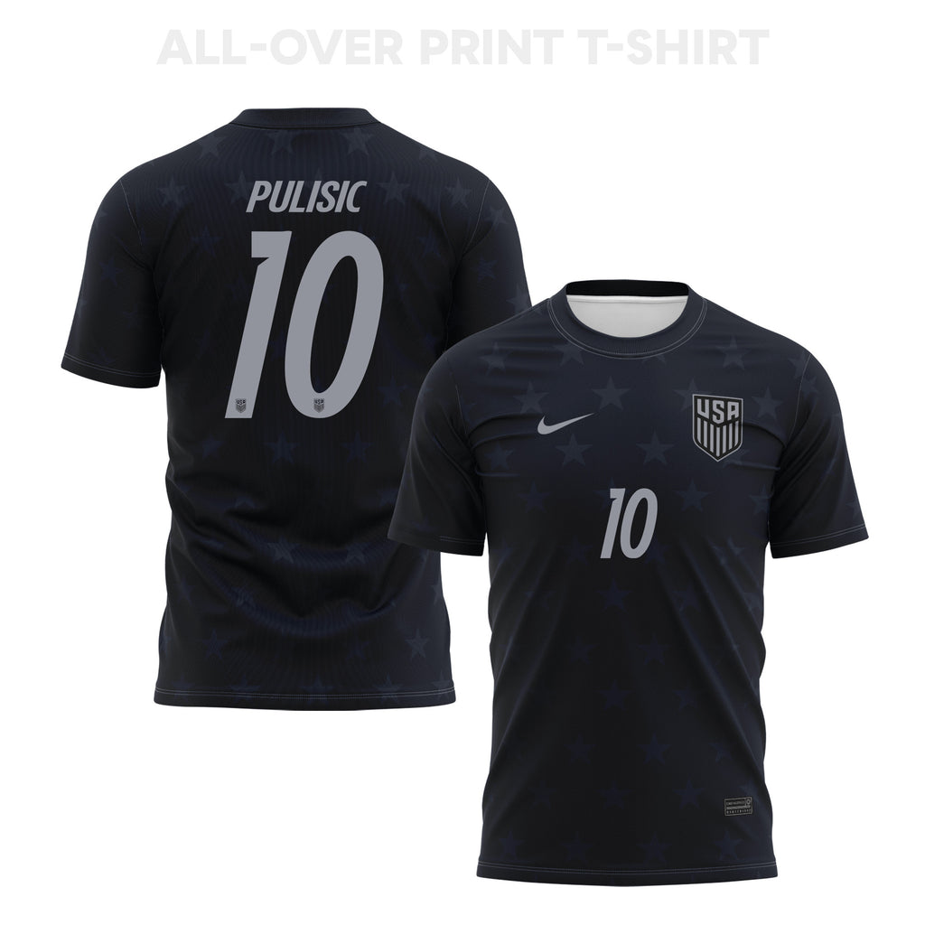 Christian Pulisic 10 USMNT 2026 Away 3D T-Shirt Fully Printed – Unisex, Black
