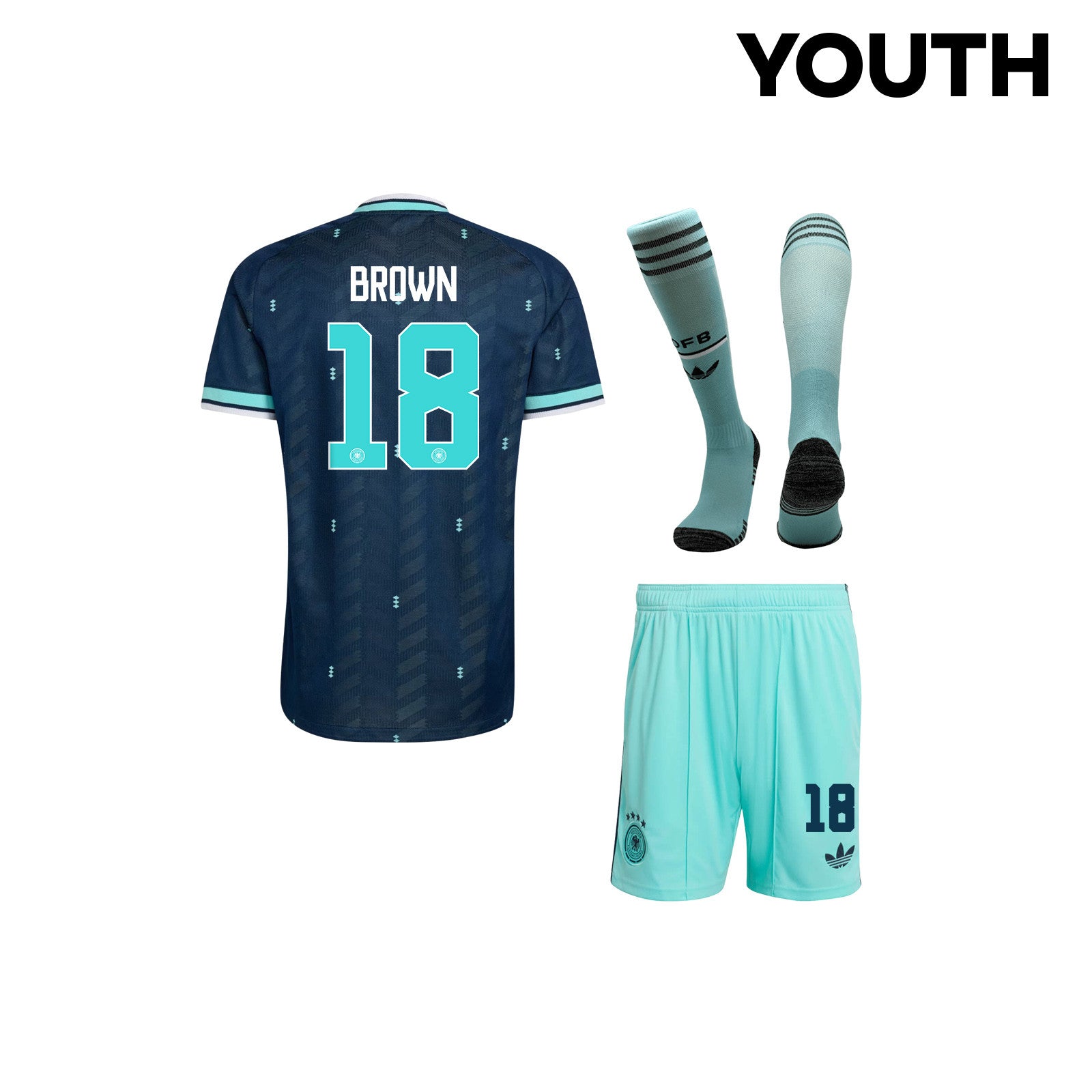 Nathaniel Brown 18 Germany 2026 YOUTH Away Kit Set – Navy