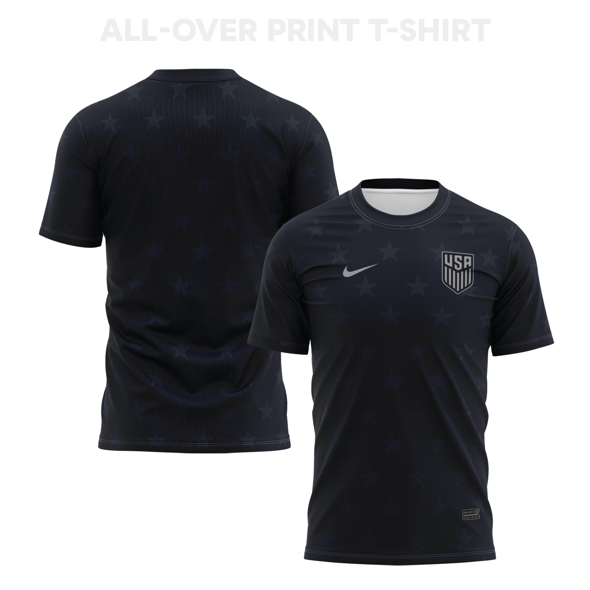 USMNT 2026 Away 3D T-Shirt Fully Printed – Unisex, Black