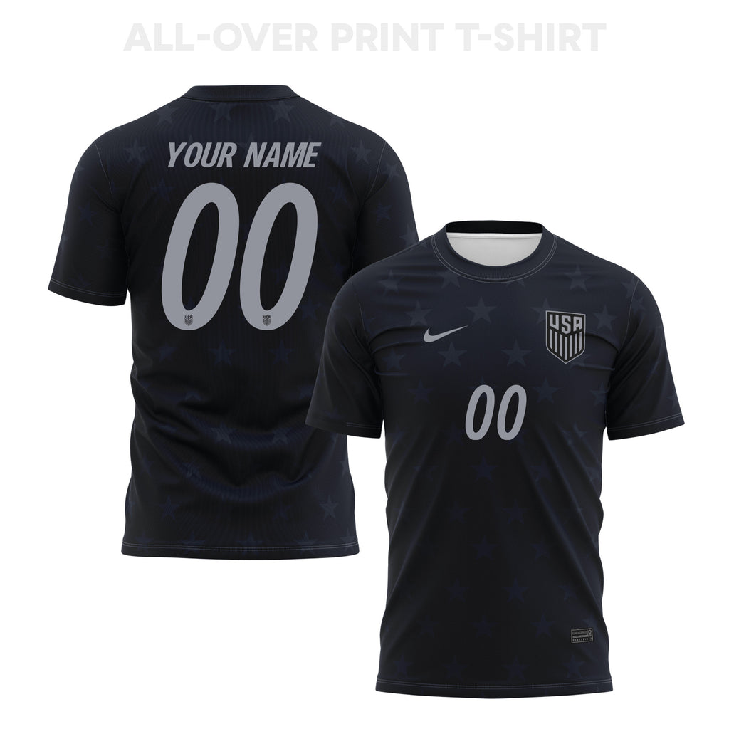 USMNT 2026 Away 3D T-Shirt Fully Printed – Personalized – Unisex, Black
