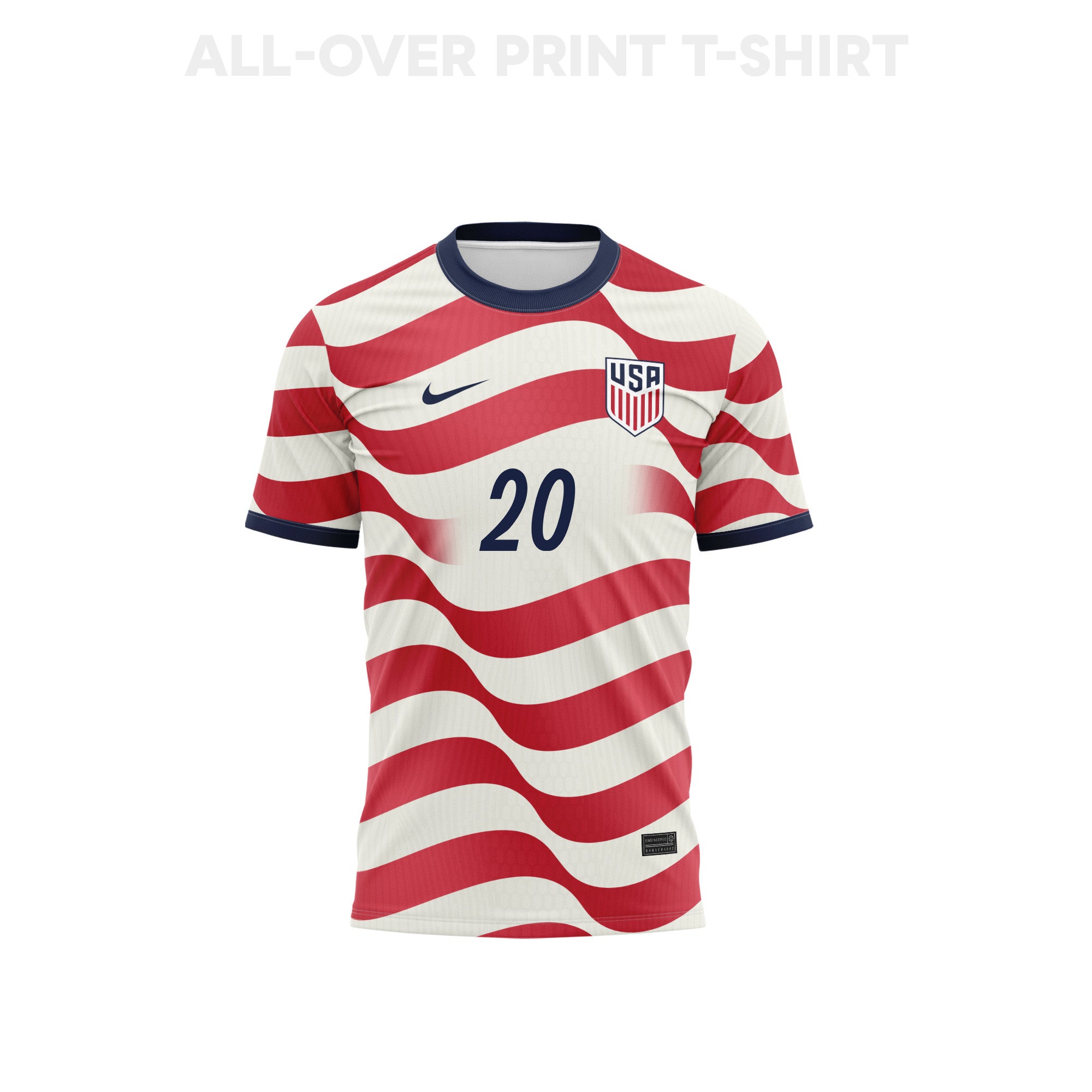 Folarin Balogun 20 USMNT 2026 Home 3D T-Shirt Fully Printed – Unisex, White/Red