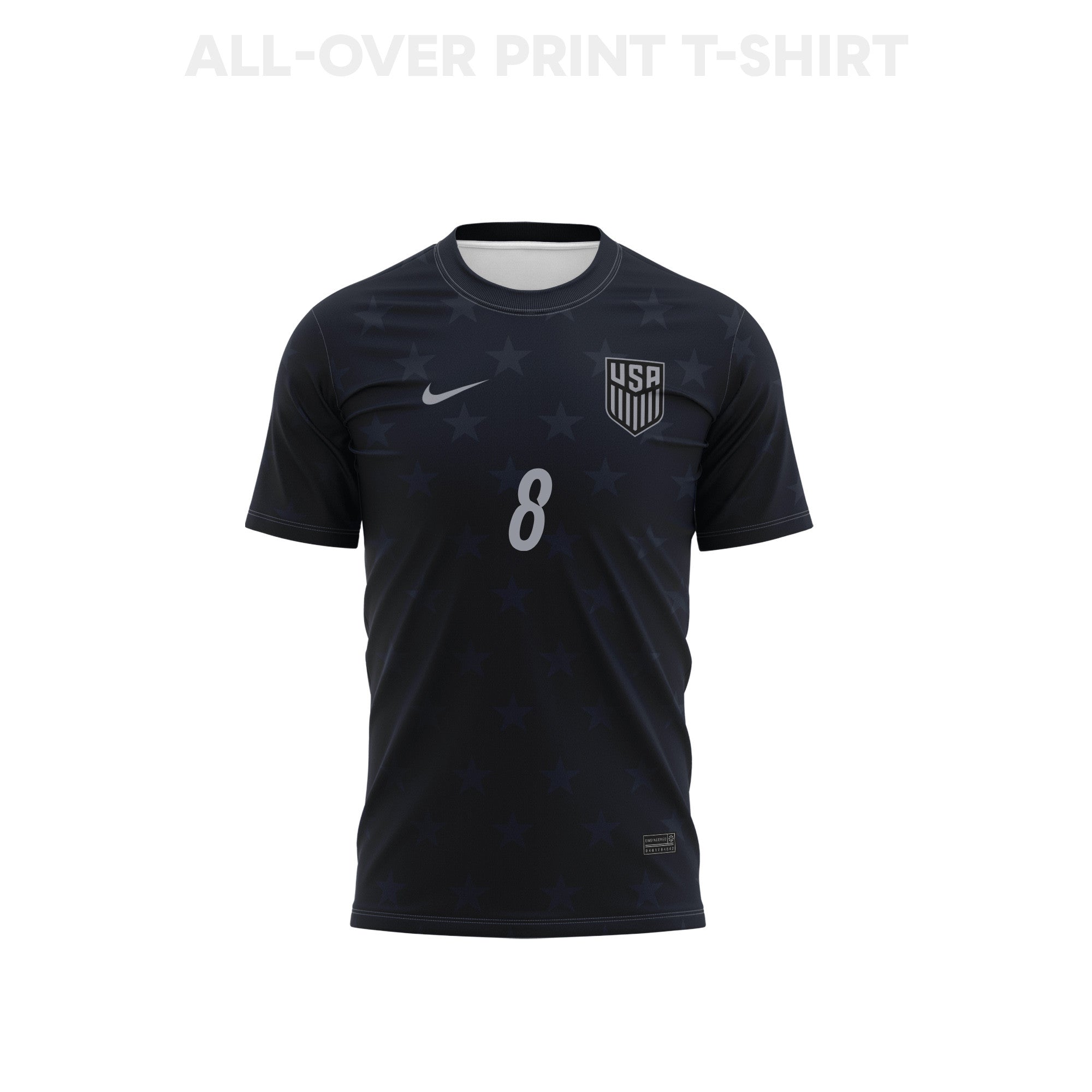 Weston McKennie 8 Youth USMNT 2026 Away 3D T-shirt Fully Printed – Black
