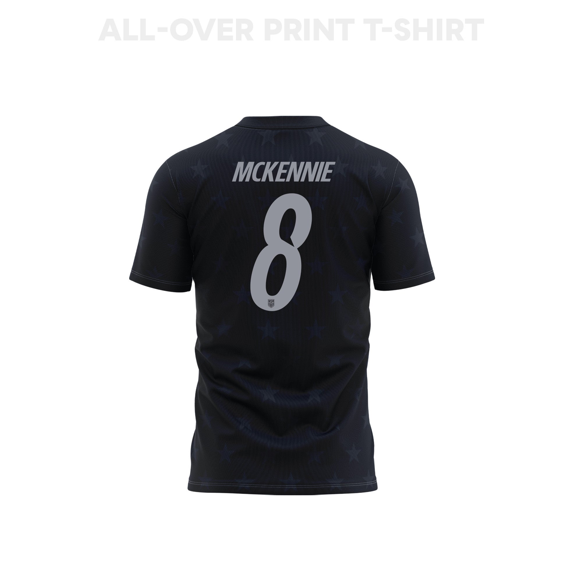 Weston McKennie 8 Youth USMNT 2026 Away 3D T-shirt Fully Printed – Black