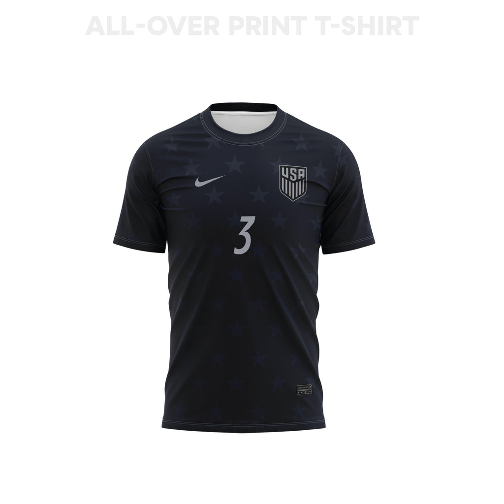 Chris Richards 3 Youth USMNT 2026 Away 3D T-shirt Fully Printed – Black