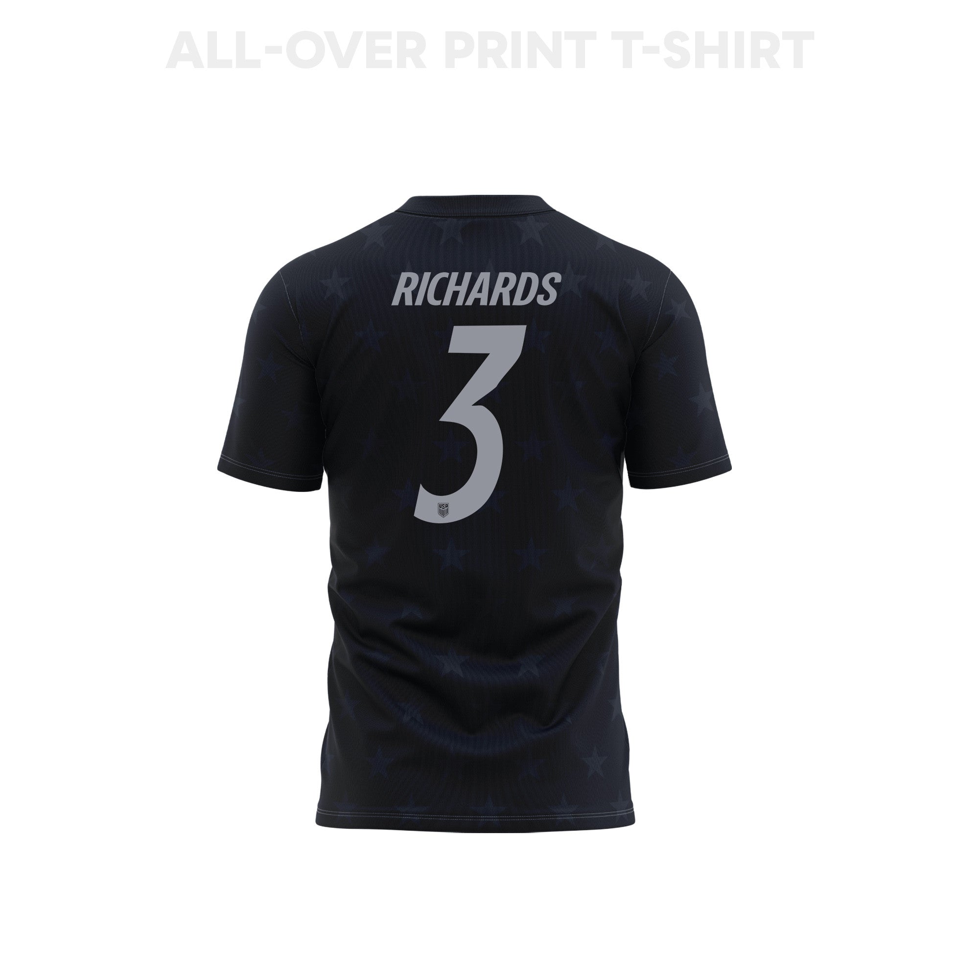 Chris Richards 3 Youth USMNT 2026 Away 3D T-shirt Fully Printed – Black