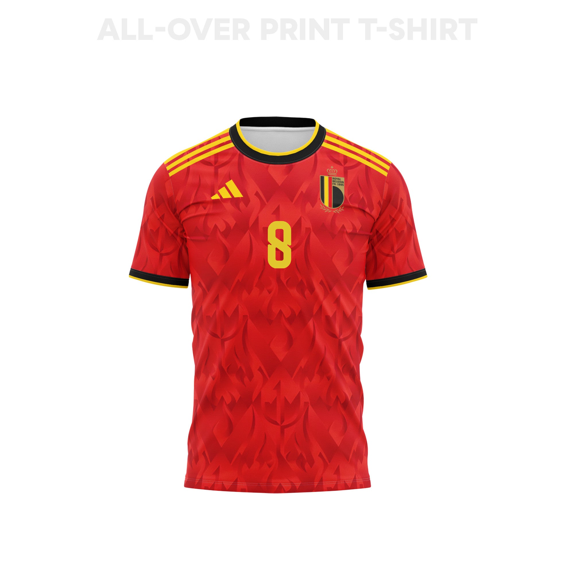 Youri Tielemans 8 Belgium 2026 Home 3D T-Shirt Fully Printed – Unisex, Red