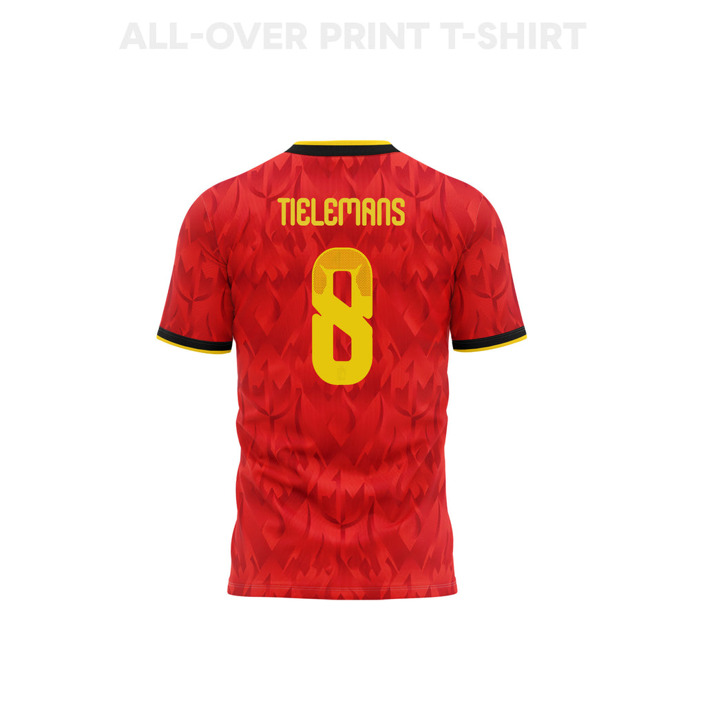 Youri Tielemans 8 Belgium 2026 Home 3D T-Shirt Fully Printed – Unisex, Red