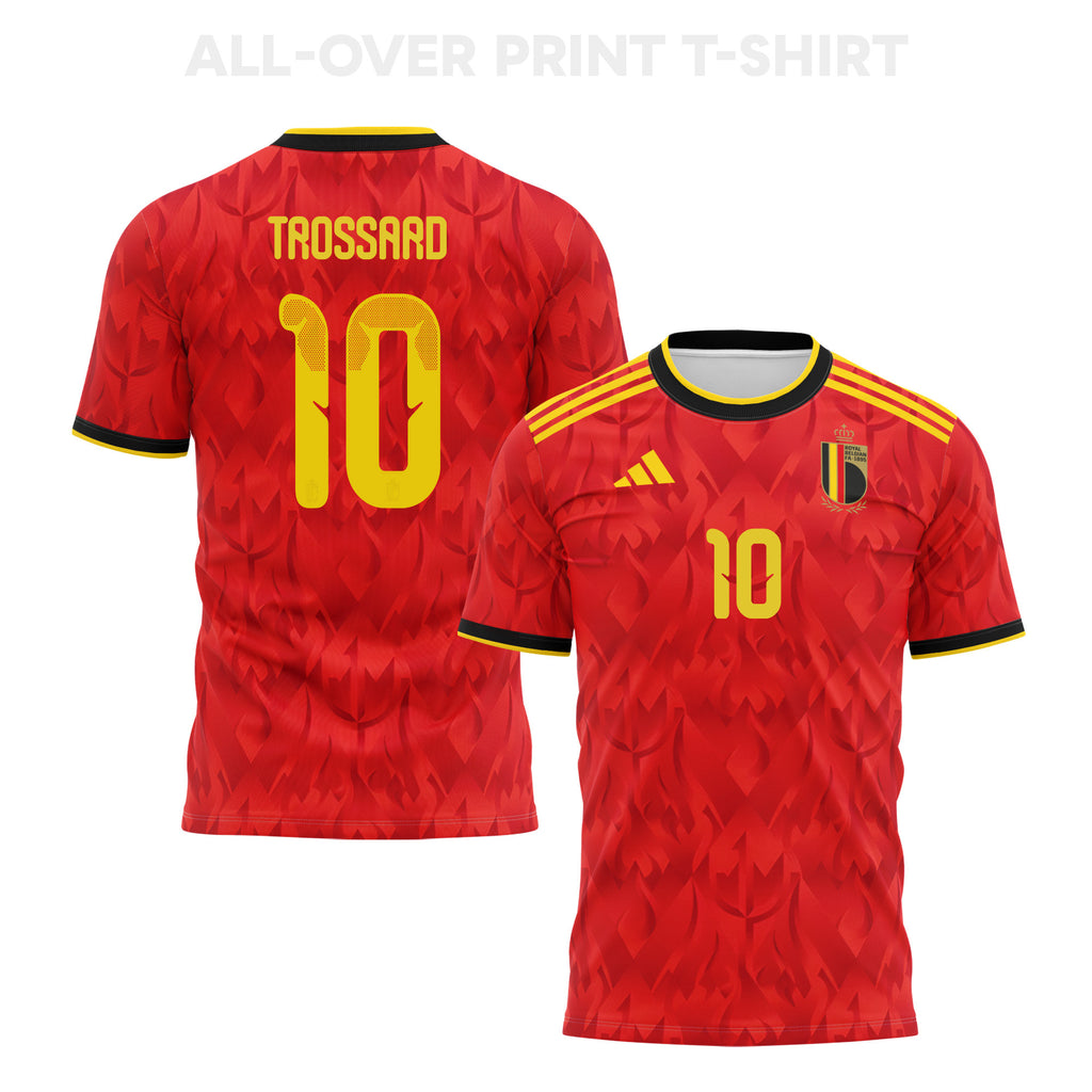 Leandro Trossard 10 Belgium 2026 Home 3D T-Shirt Fully Printed – Unisex, Red