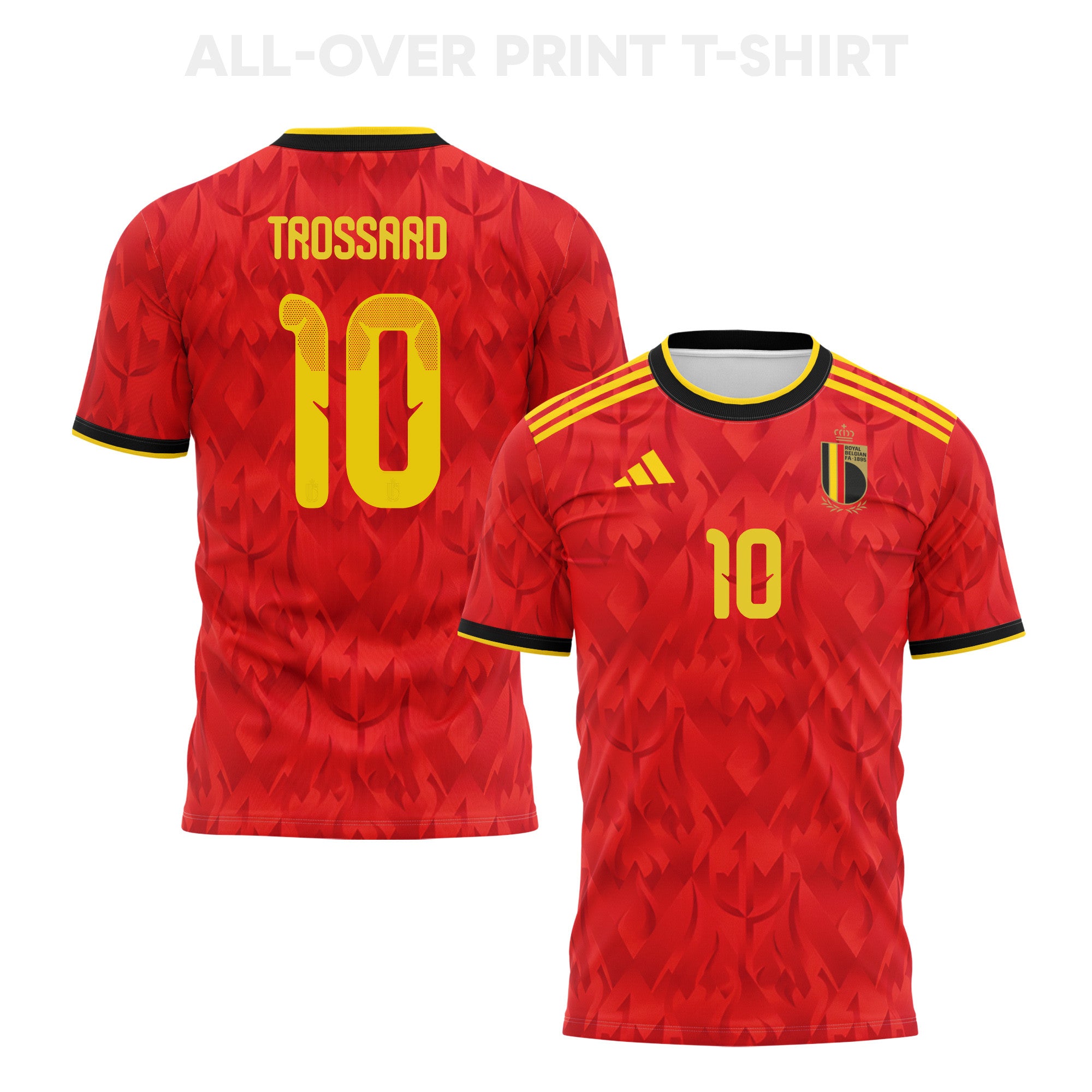 Leandro Trossard 10 Belgium 2026 Home 3D T-Shirt Fully Printed – Unisex, Red