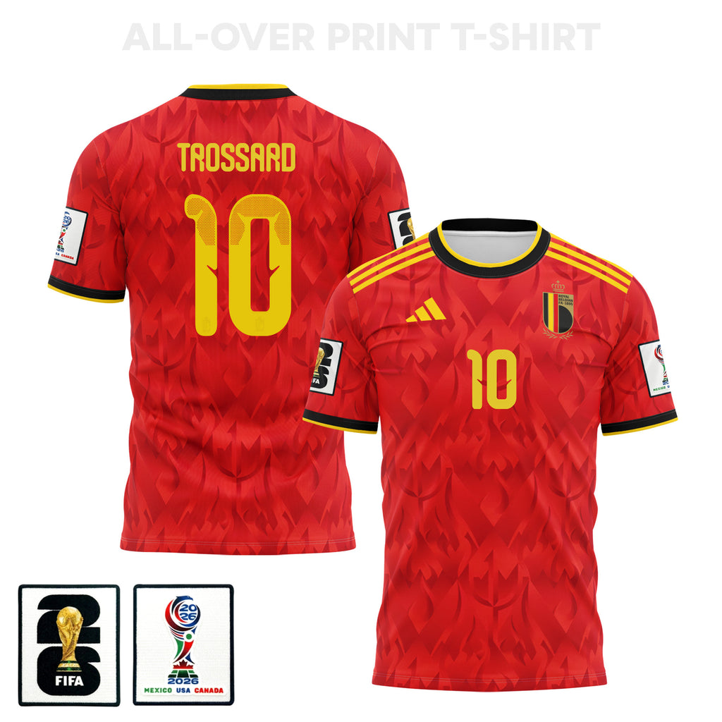 Leandro Trossard 10 Belgium 2026 Home 3D T-Shirt Fully Printed – Unisex, Red
