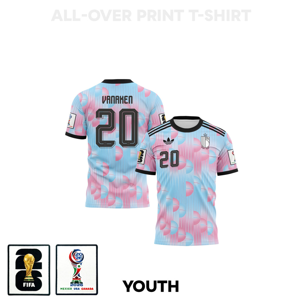 Hans Vanaken 20 Youth Belgium 2026 Away 3D T-shirt Fully Printed – Light Blue