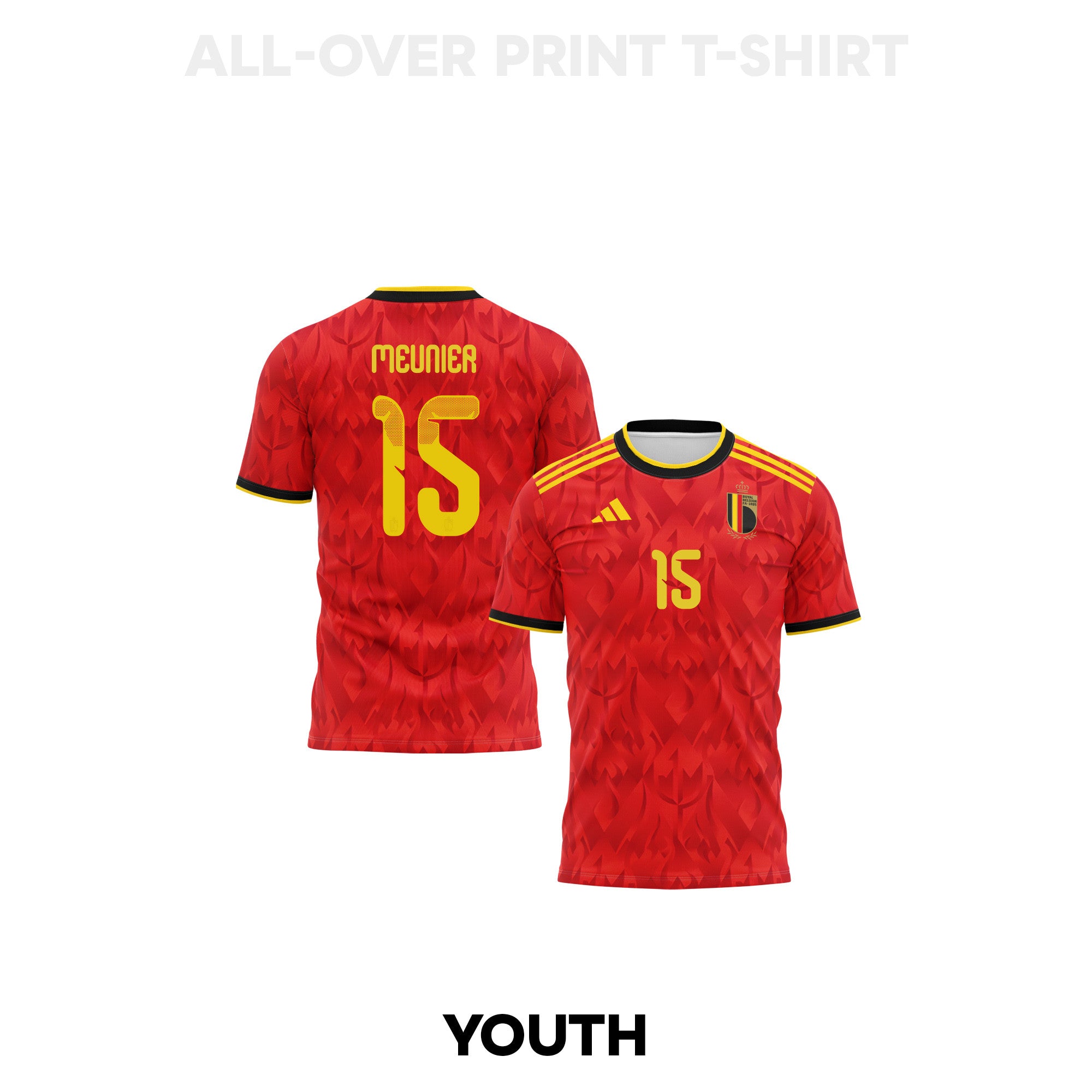 Thomas Meunier 15 Youth Belgium 2026 Home 3D T-shirt Fully Printed – Red