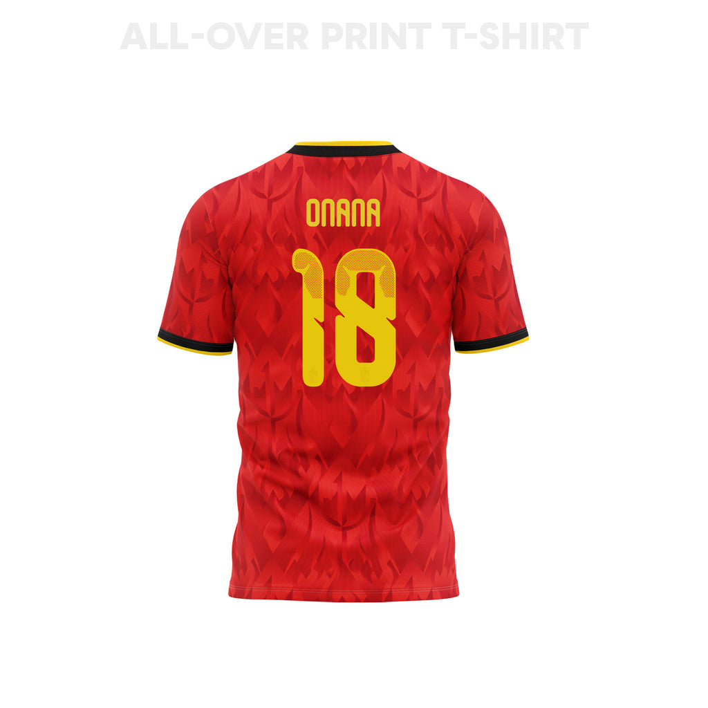 Amadou Onana 18 Youth Belgium 2026 Home 3D T-shirt Fully Printed – Red
