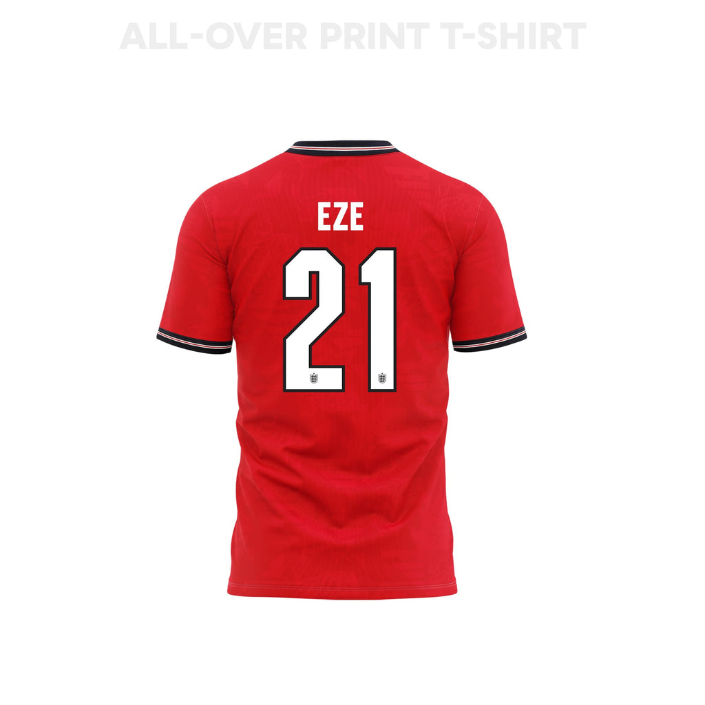Eberechi Eze 21 England 2026 Away 3D T-Shirt Fully Printed – Unisex, Red