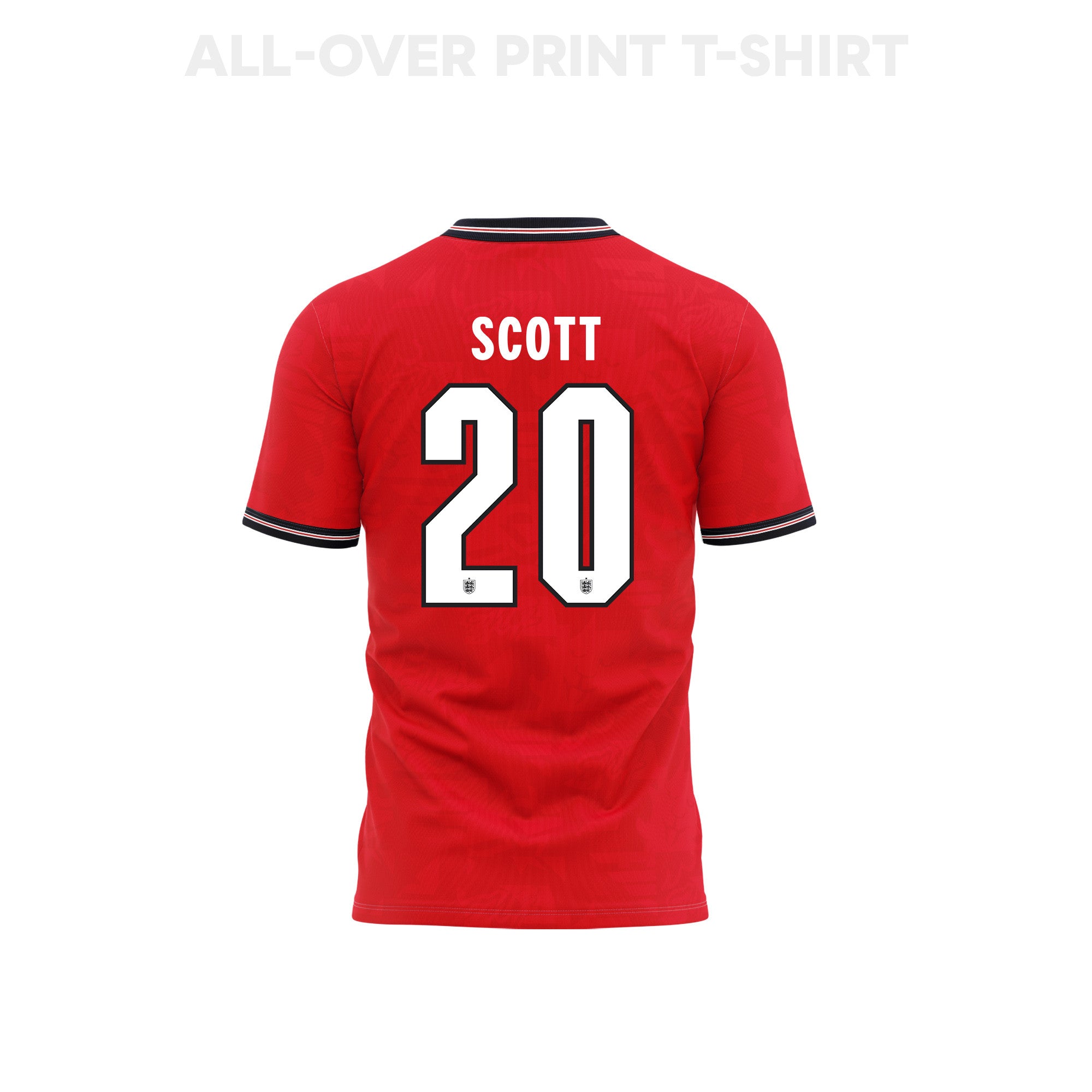 Alex Scott 20 England 2026 Away 3D T-Shirt Fully Printed – Unisex, Red