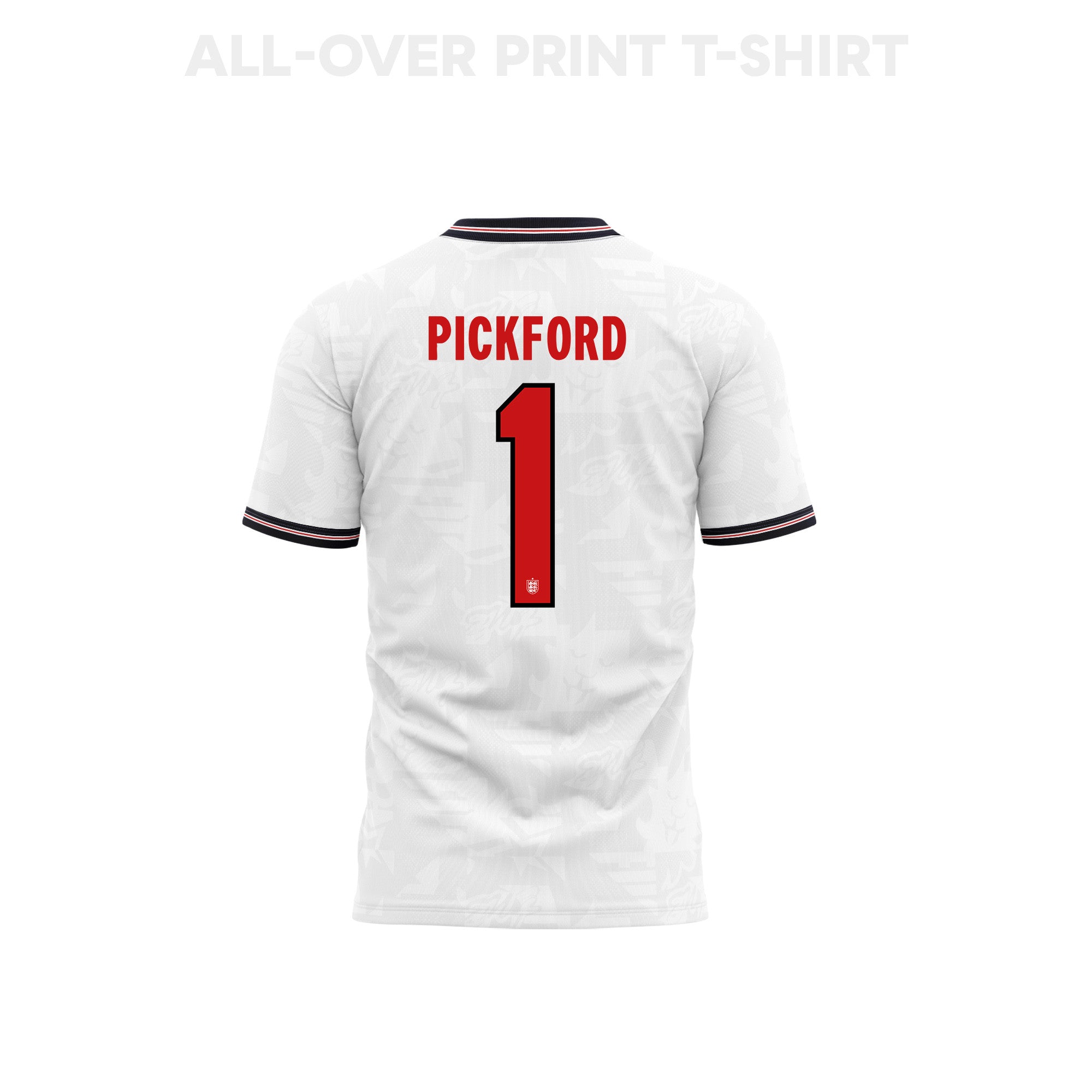 Jordan Pickford 1 England 2026 Home 3D T-Shirt Fully Printed – Unisex, White