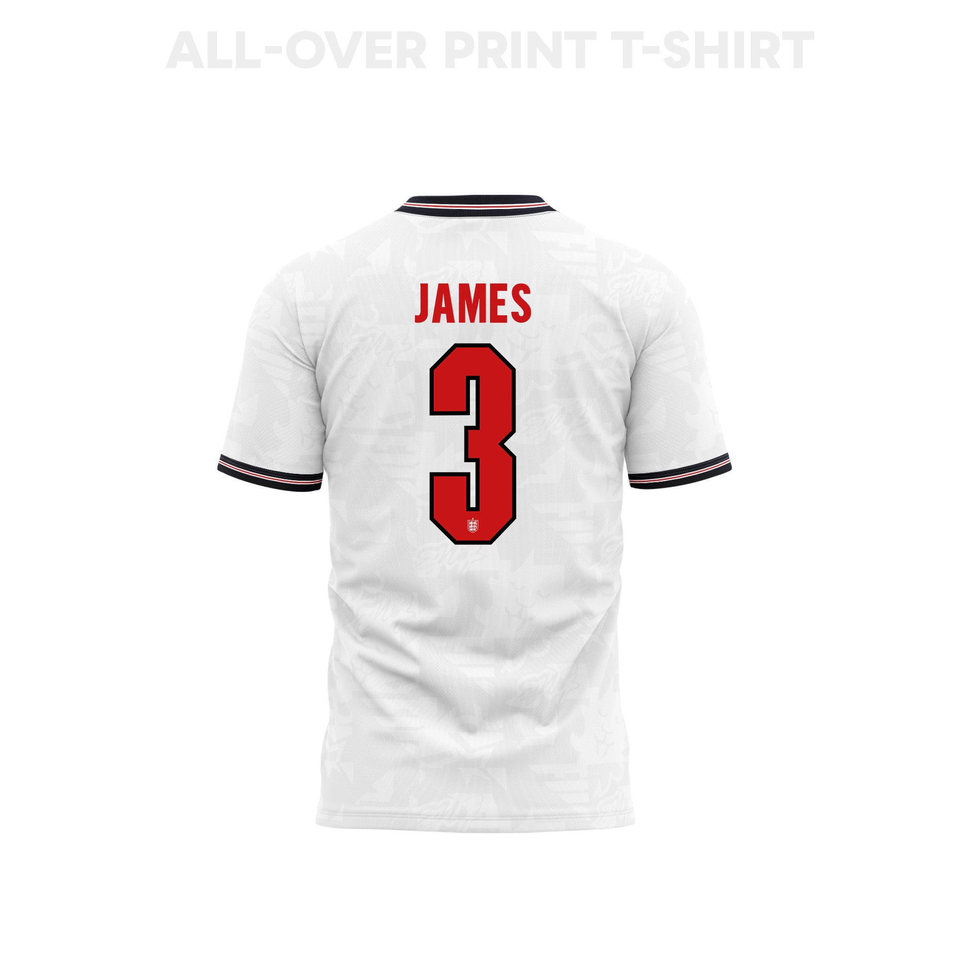 Reece James 3 England 2026 Home 3D T-Shirt Fully Printed – Unisex, White