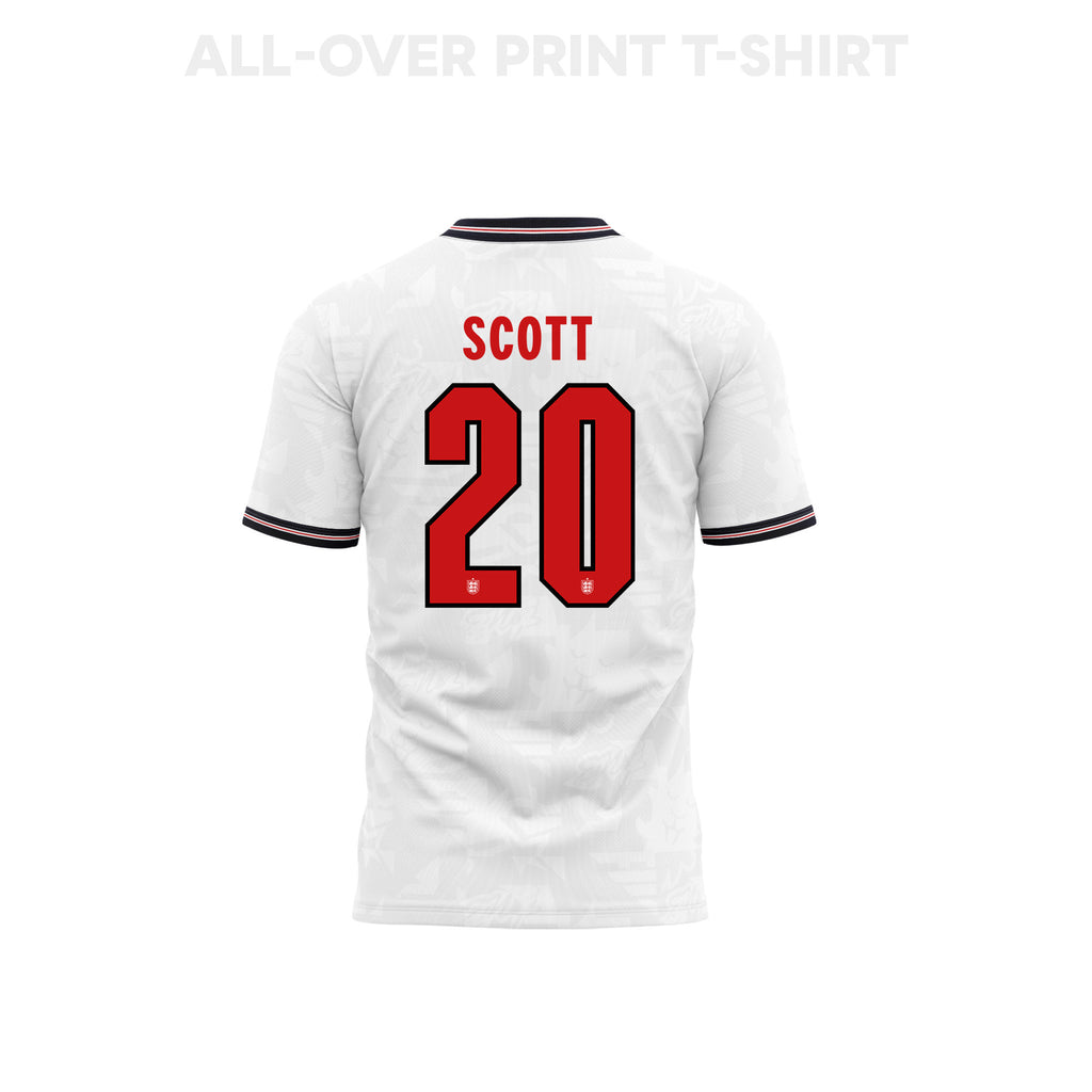 Alex Scott 20 England 2026 Home 3D T-Shirt Fully Printed – Unisex, White