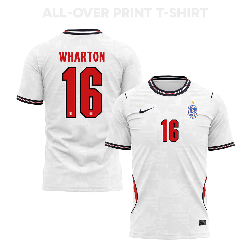 Adam Wharton 16 England 2026 Home 3D T-Shirt Fully Printed – Unisex, White