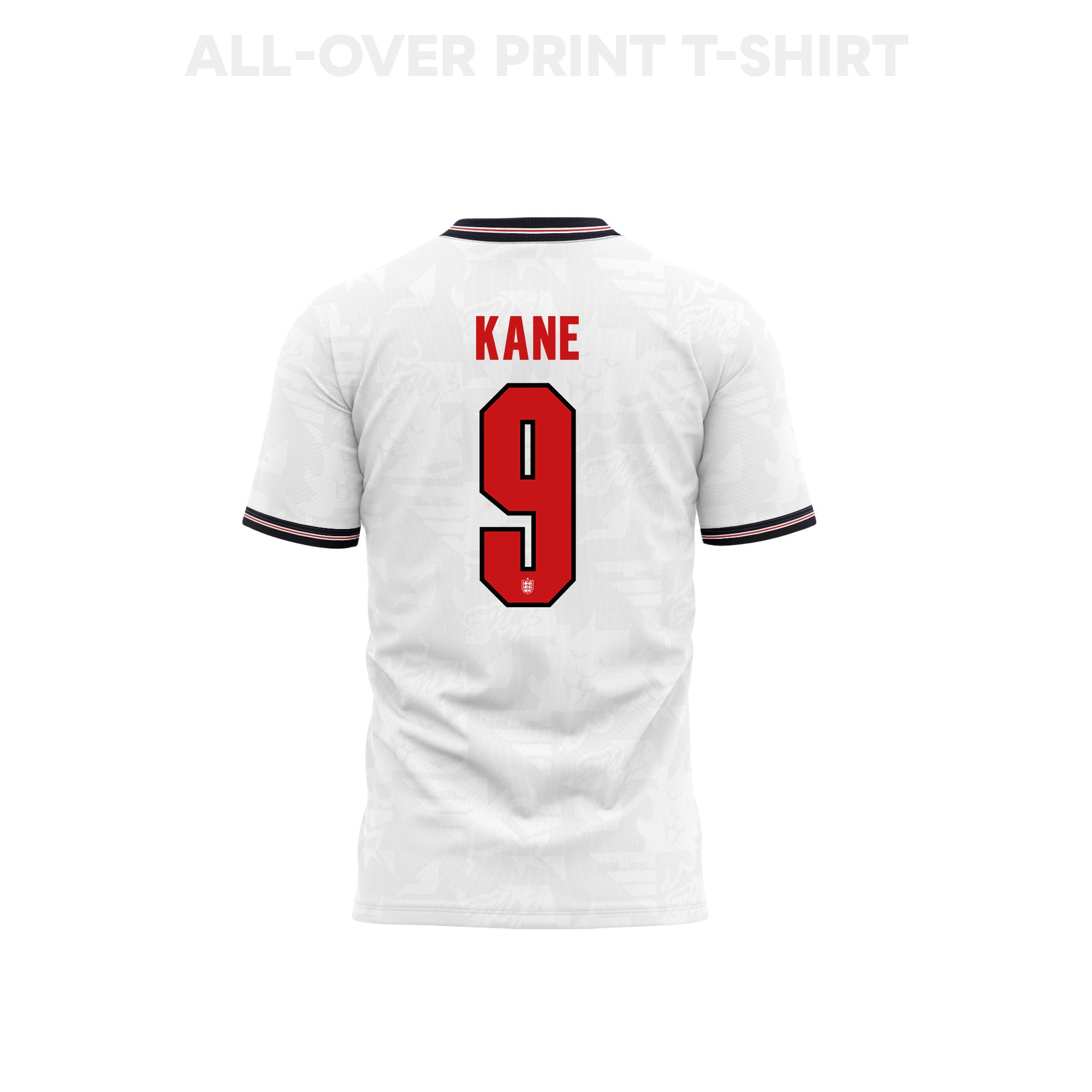Harry Kane 9 England 2026 Home 3D T-Shirt Fully Printed – Unisex, White