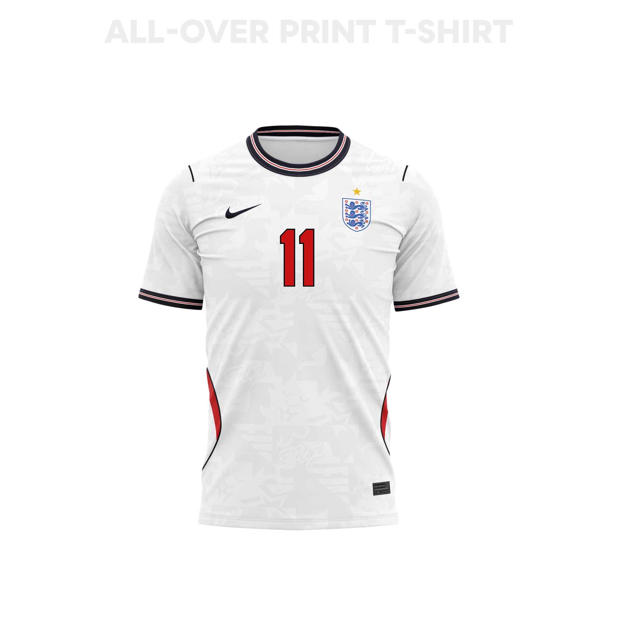 Marcus Rashford 11 England 2026 Home 3D T-Shirt Fully Printed – Unisex, White