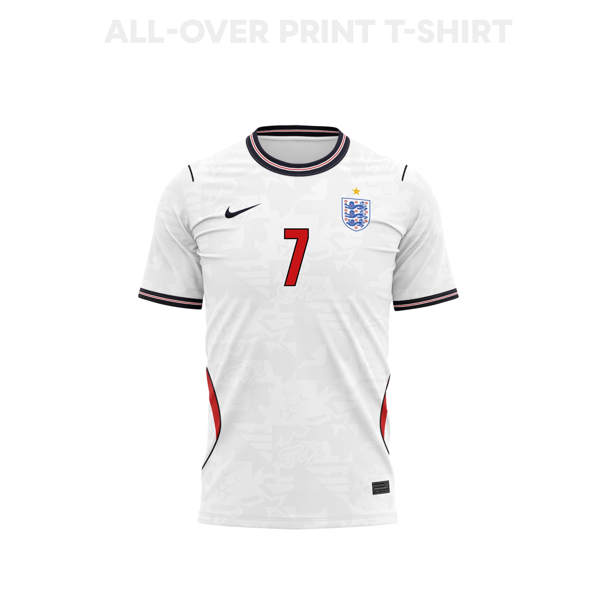 Bukayo Saka 7 England 2026 Home 3D T-Shirt Fully Printed – Unisex, White