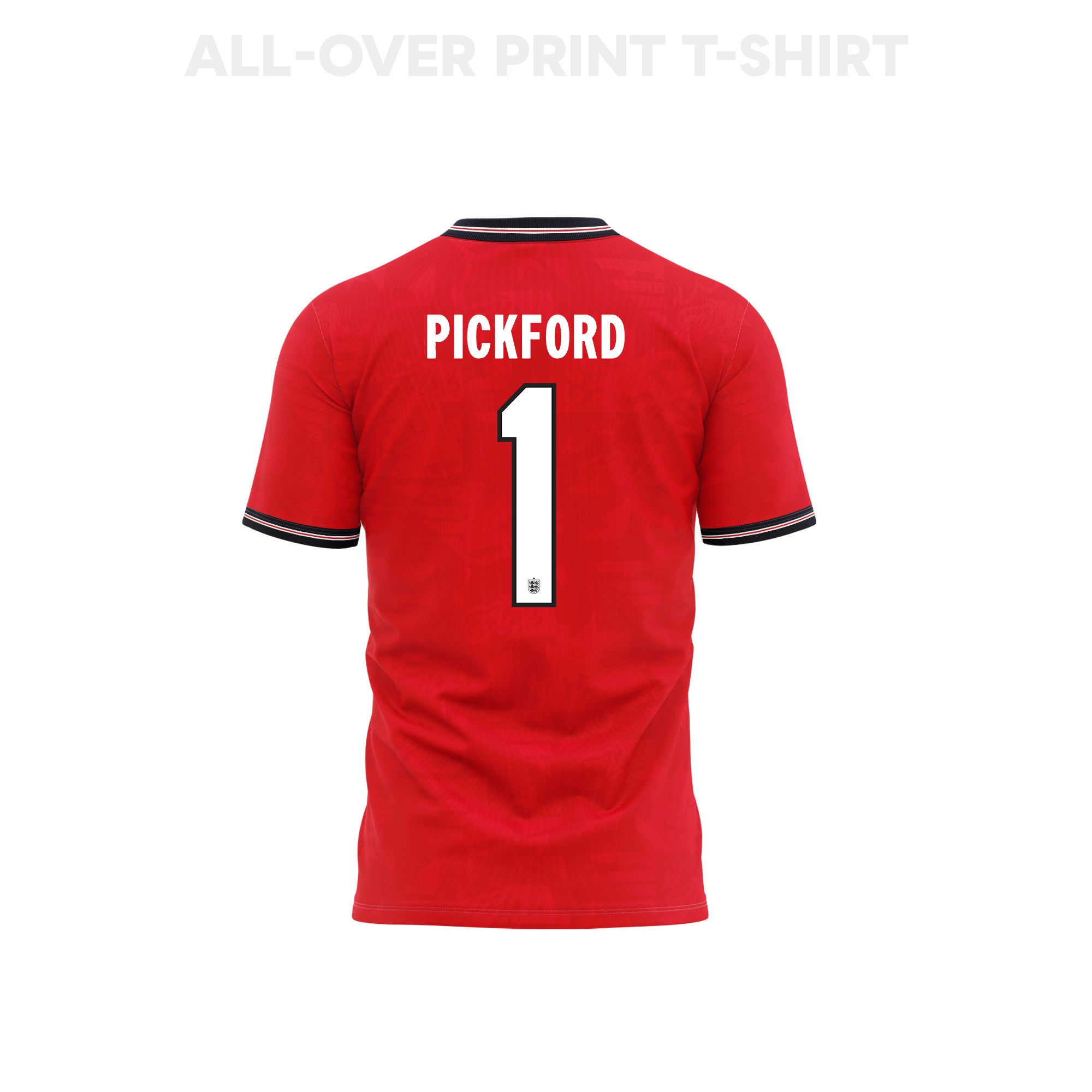 Jordan Pickford 1 Youth England 2026 Away 3D T-shirt Fully Printed – Red