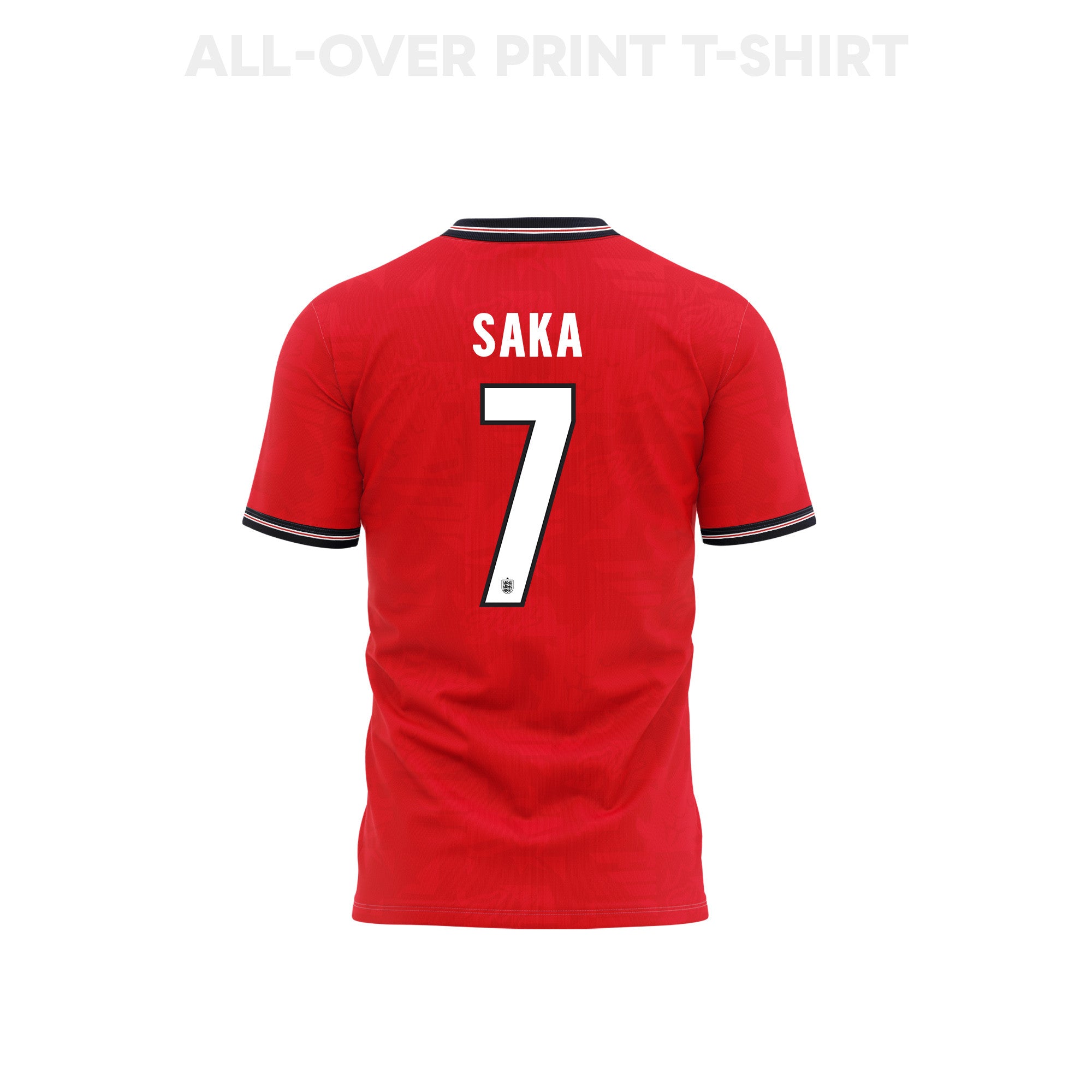 Bukayo Saka 7 Youth England 2026 Away 3D T-shirt Fully Printed – Red