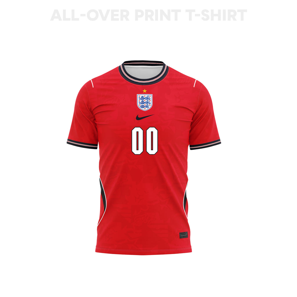 England 2026 Youth Away 3D T-shirt Fully Printed – Personalized – Red