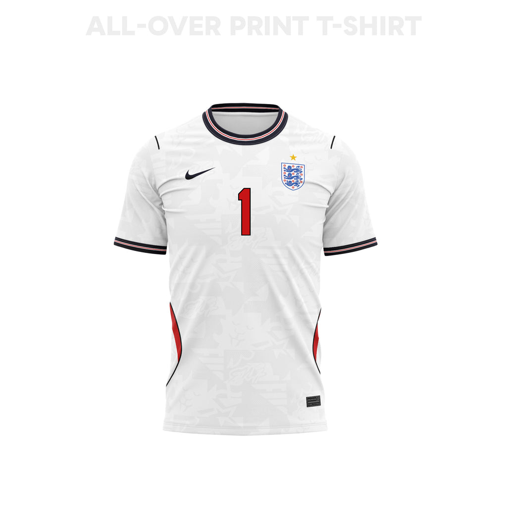 Jordan Pickford 1 Youth England 2026 Home 3D T-shirt Fully Printed – White